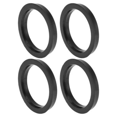 Imagem de INFINAUTO Anéis centralizados de cubo de roda de carro de 75,1 mm a 59,6 mm rodas de policarbonato preto eixo central amortecedor Hubrings 4 peças