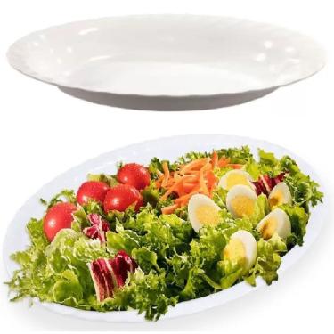 Imagem de 5 Pratos Saladeira Travessa Melamina Oval Buffet Salada 26cm