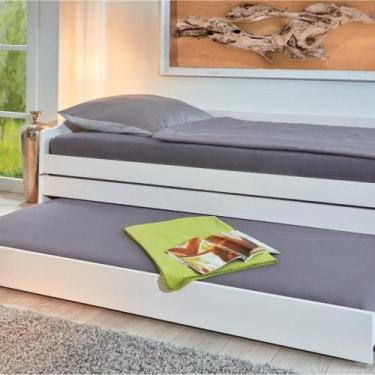 Imagem de Tri Cama Solteiro em Madeira Maciça Branco - FAMACHIQ