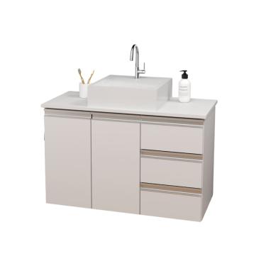 Imagem de Balcão Móvel Gabinete Mdf Para Banheiro Com Tampo & Cuba 80cm