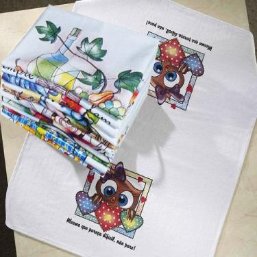 Imagem de Pano De Prato Lomaer Sacaria 70cmx 90cm 02 Estampa (12 Unidades) Branc