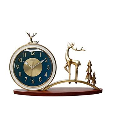 Imagem de Relógio de mesa vintage relógio de mesa silencioso relógio de mesa imitação veado relógio de mesa casa sala de estar quarto decoração ornamentos de mesa relógio de mesa 10,82 polegadas relógios de