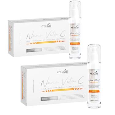 Imagem de Kit 2 Séruns Nano Vitamina C 25% Eccos 30ml Para Uma Pele Radiante, Clareador de Manchas, Rejuvenescedor Facial