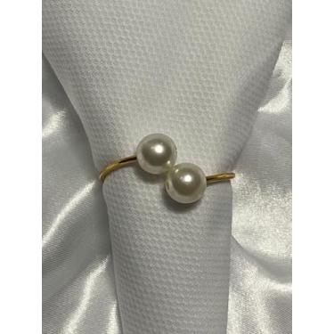 Imagem de Kit 6 Aneis Mesa Posta Argola Porta Guardanapo Prendedor Anel com Uma ou Duas Voltas Anel de Guardanapo (DOURADO MOD 01, UNICO)