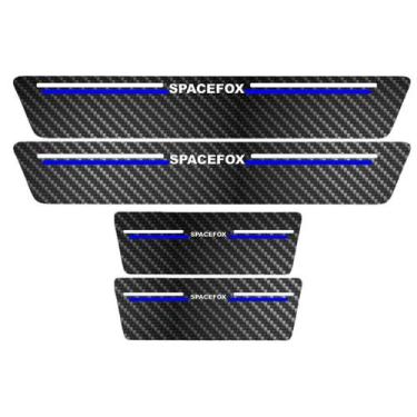 Imagem de Kit Soleira Protetora Porta Premium Blue Carbono - SpaceFox - Jhow Ade