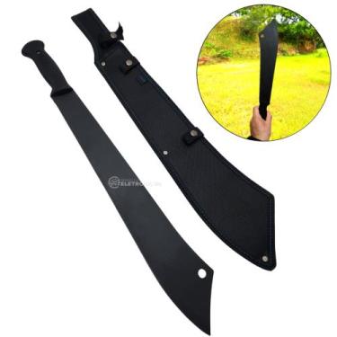 Imagem de Facão Tático Full Tang com Lâmina Preta Fosca e Cabo Ergonômico Antide