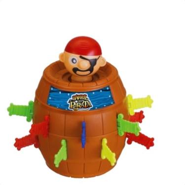 Imagem de Brinquedo Infantil Pula Pirata com Barril Tamanho Grande Jogo Famíliar até 4 Jgadores Art Brink