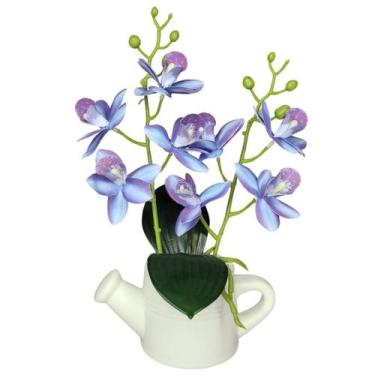 Imagem de Arranjo de Flores Artificiais com Caixa de MDF (29cm) - Goryane, Branc