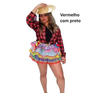Imagem de Camisa Junina Adulto xadrez Cores Sortidas - Jade Fashion, GG LARANJA