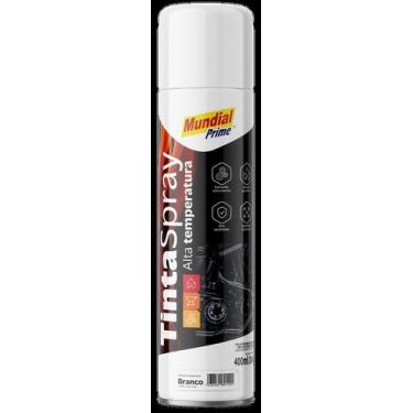 Imagem de Tinta spray 400ml mundial prime alta temperatura branco fosco - AEROFL
