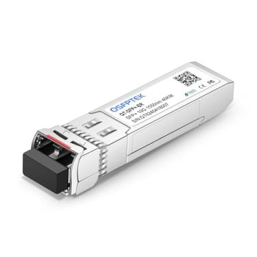Imagem de QSFPTEK Módulo 10GBASE-ER SFP+, 10giga Mini GBIC SFP 1550 nm, 40 km, 10 GE Gigabit Ethernet DDM LC Transceptor de fibra óptica de modo único para Cisco SFP-10G-ER, Ubiquiti, Netgear, Mikrotik