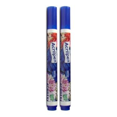 Imagem de Caneta Para Tecido Acrilpen 2 Unidade - Acrilex - Pintura Permanente e Personalização É Ideal Para Personalizar E Detalhar Seus Projetos De Tecido Com Precisão E Durabilidade (501 Azul Turquesa)