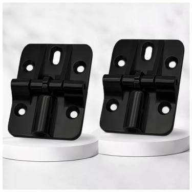 Imagem de ANTEISI Dobradiça de 180 graus de liga de zinco dobradiças de bloqueio de 90 graus, dobradiças de porta duplas pretas ajustáveis adequadas para mesa dobrável, armário dobrável, porta de madeira