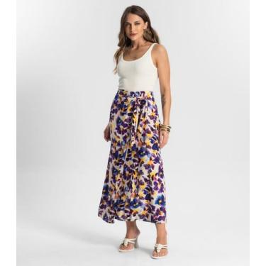 Imagem de Saia Longa Estampada Endless Roxo, G, Roxo