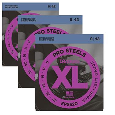 Imagem de D'Addario 3 Jogos De Cordas Guitarra Elétrica Eps520 Pro Steels Super Leves