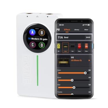 Imagem de MOOER Processador De Pedal Multiefeitos P2, Pedais Guitarra E Baixo Com Amplificador, Looper Midi, Bateria Eletrônica Tela Sensível Ao Toque Para Prática Performance Transmissão Vivo