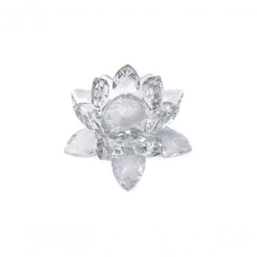 Imagem de Enfeite Decoração De Cristal Vidro Flor De Lotus Para Sala Quarto Cristaleira Grande 13cm Cor:transparente
