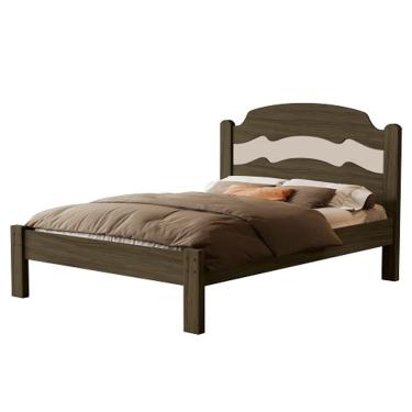 Imagem de Cama Iris 1.4 Casal Castanho/Off White – VJ Móveis
