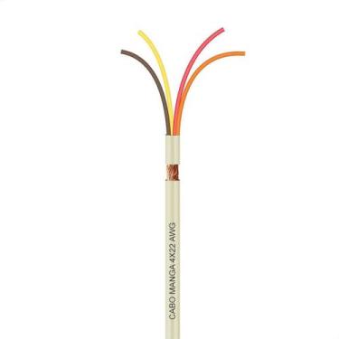 Imagem de Cabo Manga 4X22 Awg - Com Blindagem Bege - 2 Metros - Cirilo Cabos