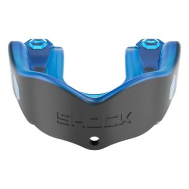 Imagem de Shock Doctor Protetor bucal esportivo, hóquei, lacrosse, beisebol, protetor de luta livre, proteção resistente em gel Max e ajuste personalizado, protetor bucal de futebol com alça, protetor bucal