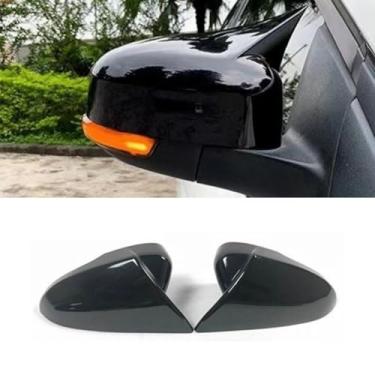 Imagem de Capa de proteção traseira para carro compatível com Mondeo 12-18 kit de acabamento de capa de espelho lateral acessórios para carro (preto brilhante)