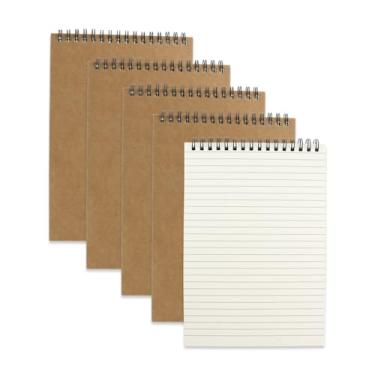 Imagem de Aacehlh 4 Pcs Top Bound Spiral Notebook,8.3 inch x 5.8 inch,60 Sheet,7mm College Ruled Paper,A5 Spiral Note Pads Memo Lined Notebook Journal for School and Office Supplies (Kraft)