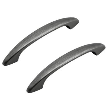 Imagem de Puxador de armário de arco moderno Hestia Hardware Z9.3 in – 7,6 cm do centro ao centro, pacote com 10, Overall Length 4.01", 3" Center-to-Center, Antique Silver