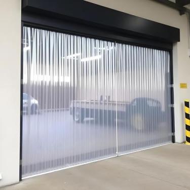 Imagem de Resilia Cortina de fita de substituição de vinil para freezers, refrigeradores e portas de armazém – Cortinas de plástico de grau industrial, tira única, 30 cm x 20 m, transparente