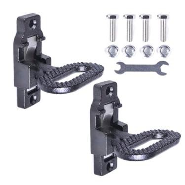 Imagem de CNRAYT Degrau e alça de segurança dobrável de aço galvanizado, pacote com 2, alça multiuso para caminhões, trailers, trailers, bancada, barco, preto