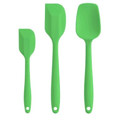 Imagem de Cooptop Conjunto de espátulas de silicone – Espátula de borracha para assar e espátula resistente ao calor °C (verde escuro)