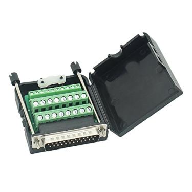 Imagem de Adaptador macho DB9 de 9 pinos RS232 Serial para conector de terminal de 3 posições com capa, DB25 With case, Male Connector
