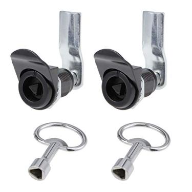 Imagem de Uxcell Triangle Cam Lock 1-1/4" Comprimento do cilindro serve até 3/4" Painel de espessura Preto 2 peças