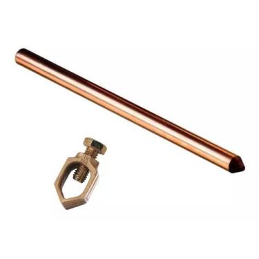 Imagem de Olivo Kit Haste de Aterramento Cobreada, 10mm x 2m, com Conector, 1/2 Polegada