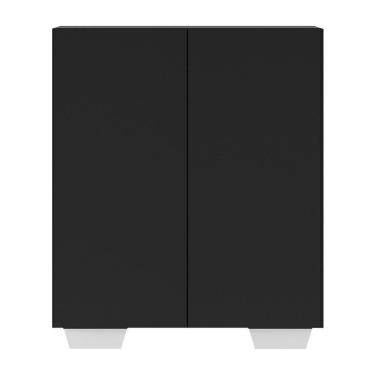 Imagem de Armário Lavanderia Com 2 Portas Multimóveis Preto/branco