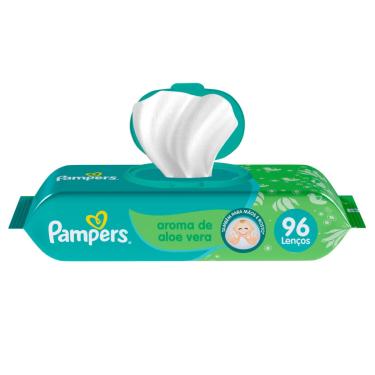 Imagem de Lenços Umedecidos Pampers Aloe Vera 96 Unidades