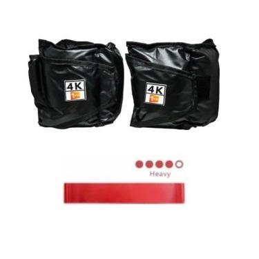 Imagem de Caneleira/Tornozeleira de Peso 4 Kgs  Profissional + Mini Band Faixa E