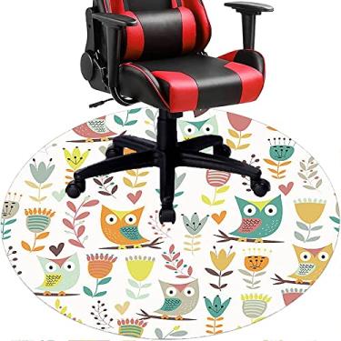 Imagem de Tapete de cadeira de escritório com flores, textura de flor, tapete de cadeira de mesa para piso de madeira de escritório em casa, protetor de piso de pilha baixa, redondo 119 cm