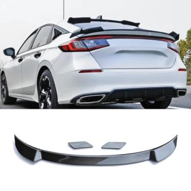 Imagem de Spoiler de porta-malas de carro compatível com 11ª geração Civic Hatchback Car Trunk Wing Body Kit Acessórios (Carbon Look)