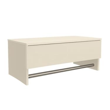 Imagem de Cabideiro com Gaveta Suspenso Para Quarto Closet 60 cm Multiuso Cabideiro Suspenso Com Gaveta Arara (Off White)