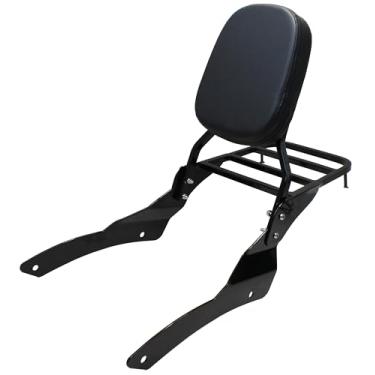 Imagem de YHMOTO Encosto preto para motocicleta Sissy Bar com bagageiro para Yamaha VStar 650 400 DS650 Classic DS400 V star 1996-2017