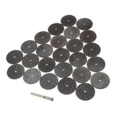 Imagem de Kit 25 Disco Corte Reforçado + 1 Haste Micro Retifica - PIATC