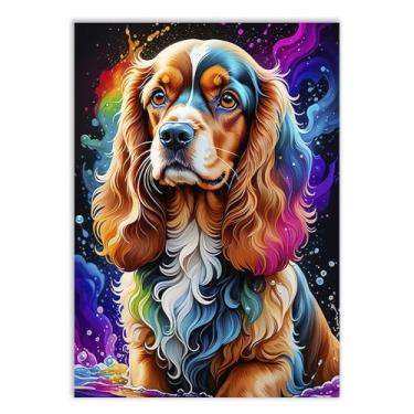 Imagem de Placa Decorativa Cachorro Cocker Spaniel Cão Ilustração Colorida Decoração Poster Quarto Sala