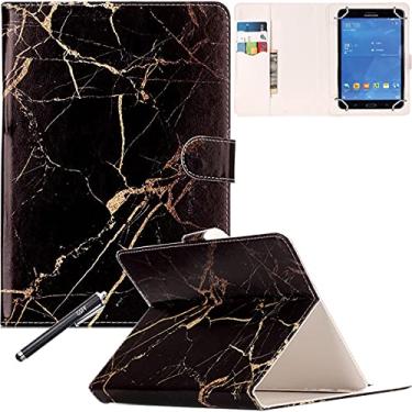 Imagem de Capa universal de 20.3 cm, capa fólio de couro PU NewShine com compartimentos para cartões para Galaxy Tab 3, Tab 4, Note 8.0 / iPad Mini 1, 2, 3 / Amazon Kindle Fire HD, Fire HDX e mais 8 polegadas -