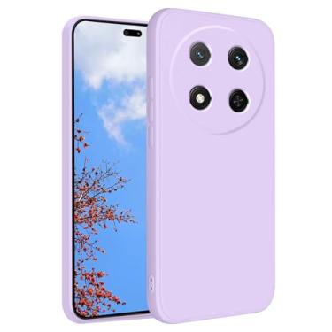 Imagem de Yarxiawin Capa de telefone para Honor Magic 7 Lite, toque macio e sedoso para Honor Magic 7 Lite capa protetora de silicone à prova de choque fina e fofa antiimpressão digital estética (roxa)