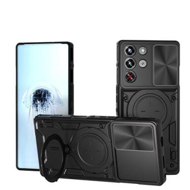 Imagem de Elubugod Capa compatível com ZTE Nubia Red Magic 10 Pro+, com capa de lente de câmera deslizante compatível com ZTE Nubia Red Magic 10 Pro NX789J, capa preta