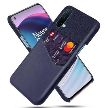 Imagem de Capa para Oneplus Nord CE 5G,Tela e tampa de couro PU,Antideslizante,360°cobertura completa à prova de choque com 1 slot de cartão atrás,Prevenção de queda-Blue