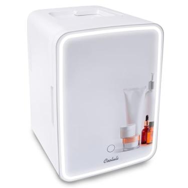 Imagem de Cooluli Mini Geladeira Glow 10L Para Cuidados Com A Pele Espelho E Luz Led - Pequena Pele, Maquiagem, Beleza, Cosméticos, Alimentos Bebidas, Branca