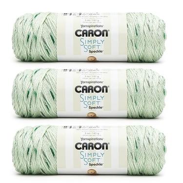 Imagem de Caron Simply Soft Speckle Fio, sálvia branca, pacote com 3