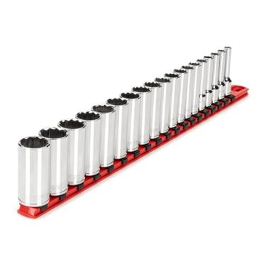 Imagem de TEKTON Conjunto de soquetes profundos de 12 pontos de chave de 3/8 polegadas, 19 peças (6-24 mm) | SHD91116