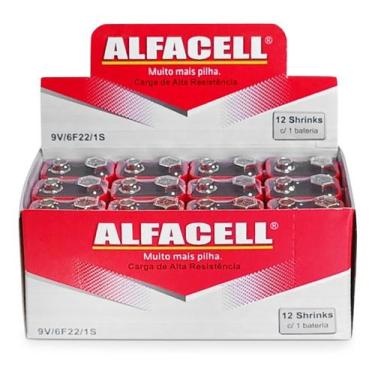 Imagem de Bateria 9V Pilha Retangular Comum Caixa Com 12 Uni Blister - Alfacell
